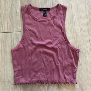 F21 Ribbed Berry Crop Tank Top Size Medium